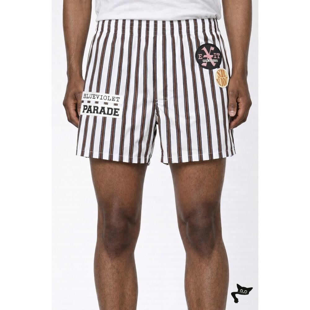 Raf Simons Striped Boxer Shorts White/Brown Men US 50